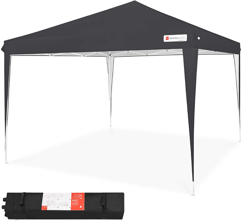 Best Choice Products 10x10ft Outdoor Portable Lightweight Folding Instant Pop Up Gazebo Canopy Shade Tent w/Adjustable Height, Wind Vent, Carrying Bag - Blue Home & Garden > Lawn & Garden > Outdoor Living > Outdoor Structures > Canopies & Gazebos Best Choice Products Black  