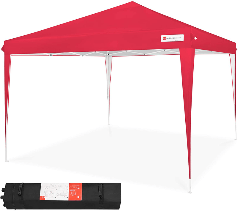 Best Choice Products 10x10ft Outdoor Portable Lightweight Folding Instant Pop Up Gazebo Canopy Shade Tent w/Adjustable Height, Wind Vent, Carrying Bag - Blue Home & Garden > Lawn & Garden > Outdoor Living > Outdoor Structures > Canopies & Gazebos Best Choice Products Red  
