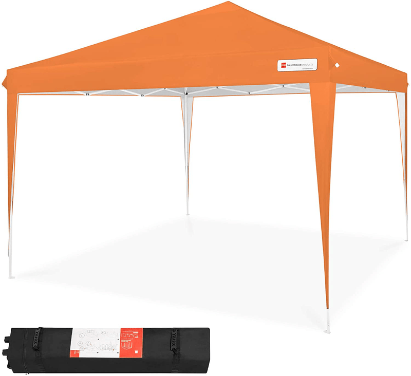 Best Choice Products 10x10ft Outdoor Portable Lightweight Folding Instant Pop Up Gazebo Canopy Shade Tent w/Adjustable Height, Wind Vent, Carrying Bag - Blue Home & Garden > Lawn & Garden > Outdoor Living > Outdoor Structures > Canopies & Gazebos Best Choice Products Orange  
