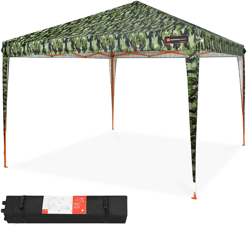 Best Choice Products 10x10ft Outdoor Portable Lightweight Folding Instant Pop Up Gazebo Canopy Shade Tent w/Adjustable Height, Wind Vent, Carrying Bag - Blue Home & Garden > Lawn & Garden > Outdoor Living > Outdoor Structures > Canopies & Gazebos Best Choice Products Camouflage  