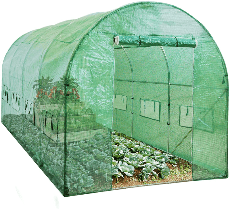 Best Choice Products 15X7X7Ft Walk-In Greenhouse Tunnel, Garden Accessory Tent for Backyard, Home Gardening W/ 8 Roll-Up Windows, Zippered Door Sporting Goods > Outdoor Recreation > Camping & Hiking > Tent Accessories Best Choice Products   