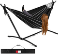 Best Choice Products 2-Person Indoor Outdoor Brazilian-Style Cotton Double Hammock Bed w/Carrying Bag, Steel Stand, Ocean Home & Garden > Lawn & Garden > Outdoor Living > Hammocks Best Choice Products Onyx  