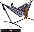 Best Choice Products 2-Person Indoor Outdoor Brazilian-Style Cotton Double Hammock Bed w/Carrying Bag, Steel Stand, Ocean Home & Garden > Lawn & Garden > Outdoor Living > Hammocks Best Choice Products Abyss  