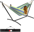 Best Choice Products 2-Person Indoor Outdoor Brazilian-Style Cotton Double Hammock Bed w/Carrying Bag, Steel Stand, Ocean Home & Garden > Lawn & Garden > Outdoor Living > Hammocks Best Choice Products Blue Green Stripe  