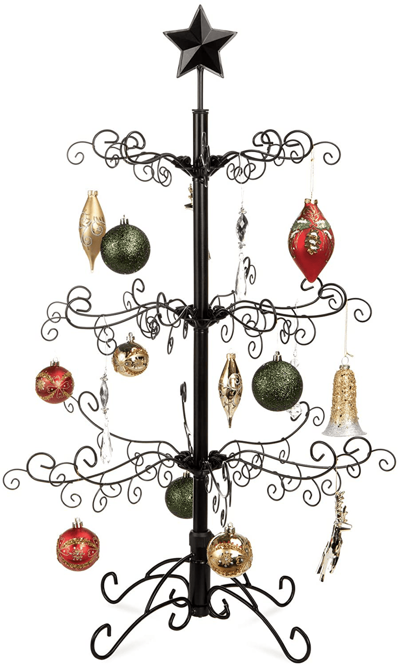 Best Choice Products 3ft Wrought Iron Ornament Display Christmas Tree w/Easy Assembly and Stand - Black Home & Garden > Decor > Seasonal & Holiday Decorations > Christmas Tree Stands Best Choice Products Black  