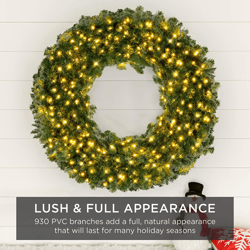 Best Choice Products 60in Large Artificial Pre-Lit Fir Christmas Wreath Holiday Accent Decoration for Door, Mantel w/ 300 LED Lights, 930 PVC Tips, Power Plug-in Home & Garden > Decor > Seasonal & Holiday Decorations& Garden > Decor > Seasonal & Holiday Decorations Best Choice Products   