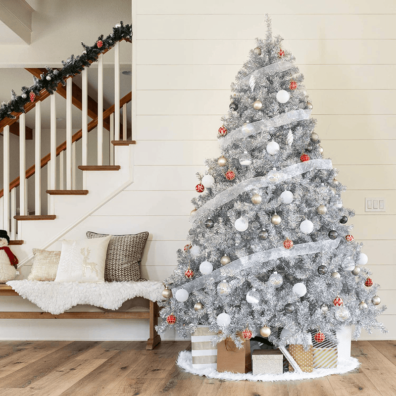 Best Choice Products 7.5ft Artificial Silver Tinsel Christmas Tree Holiday Decoration w/ 1,749 Branch Tips and Foldable Stand Home & Garden > Decor > Seasonal & Holiday Decorations > Christmas Tree Stands Best Choice Products   