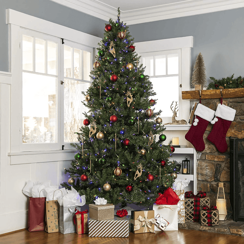 Best Choice Products 7.5ft Pre-Lit Hinged Artificial Fir Christmas Tree w/ 700 Dual Colored LED Lights, Adjustable White and Multicolored Lights, 7 Sequences, Foot Switch, Stand Home & Garden > Decor > Seasonal & Holiday Decorations > Christmas Tree Stands Best Choice Products   