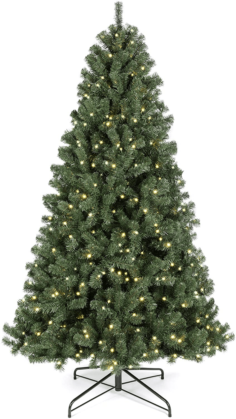 Best Choice Products 7.5ft Pre-Lit Instant Setup No Fluff Hinged Artificial Spruce Christmas Tree w/ 550 LED Lights, 1,346 Memory Steel Tips, Metal Stand Home & Garden > Decor > Seasonal & Holiday Decorations > Christmas Tree Stands Best Choice Products 7.5ft  