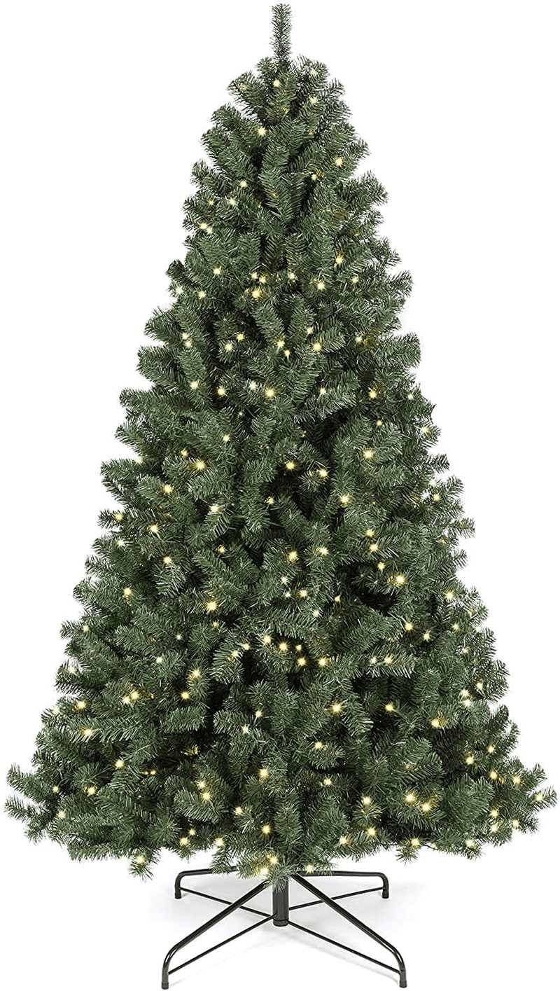 Best Choice Products 7.5ft Pre-Lit Instant Setup No Fluff Hinged Artificial Spruce Christmas Tree w/ 550 LED Lights, 1,346 Memory Steel Tips, Metal Stand Home & Garden > Decor > Seasonal & Holiday Decorations > Christmas Tree Stands Best Choice Products 9ft  