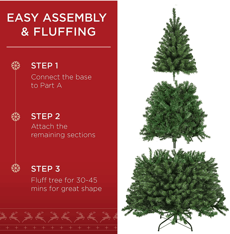 Best Choice Products 7.5ft Premium Spruce Artificial Holiday Christmas Tree for Home, Office, Party Decoration w/ 1,346 Branch Tips, Easy Assembly, Metal Hinges & Foldable Base Home & Garden > Decor > Seasonal & Holiday Decorations > Christmas Tree Stands Best Choice Products   