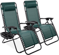 Best Choice Products Set of 2 Adjustable Steel Mesh Zero Gravity Lounge Chair Recliners W/Pillows and Cup Holder Trays, Beige Sporting Goods > Outdoor Recreation > Camping & Hiking > Camp Furniture Best Choice Products Forest Green  