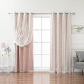 Best Home Fashion Tulle Overlay Star Cut Out Blackout Curtains (52" W X 84" L, Dusty Pink) Home & Garden > Decor > Window Treatments > Curtains & Drapes Best Home Fashion Dustypink 52"W X 84"L - Each Panel 