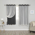 Best Home Fashion Tulle Overlay Star Cut Out Blackout Curtains (52" W X 84" L, Dusty Pink) Home & Garden > Decor > Window Treatments > Curtains & Drapes Best Home Fashion Dark Grey 52"W x 63"L 