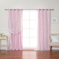 Best Home Fashion Tulle Overlay Star Cut Out Blackout Curtains (52" W X 84" L, Dusty Pink) Home & Garden > Decor > Window Treatments > Curtains & Drapes Best Home Fashion New Pink 52"W x 84"L 