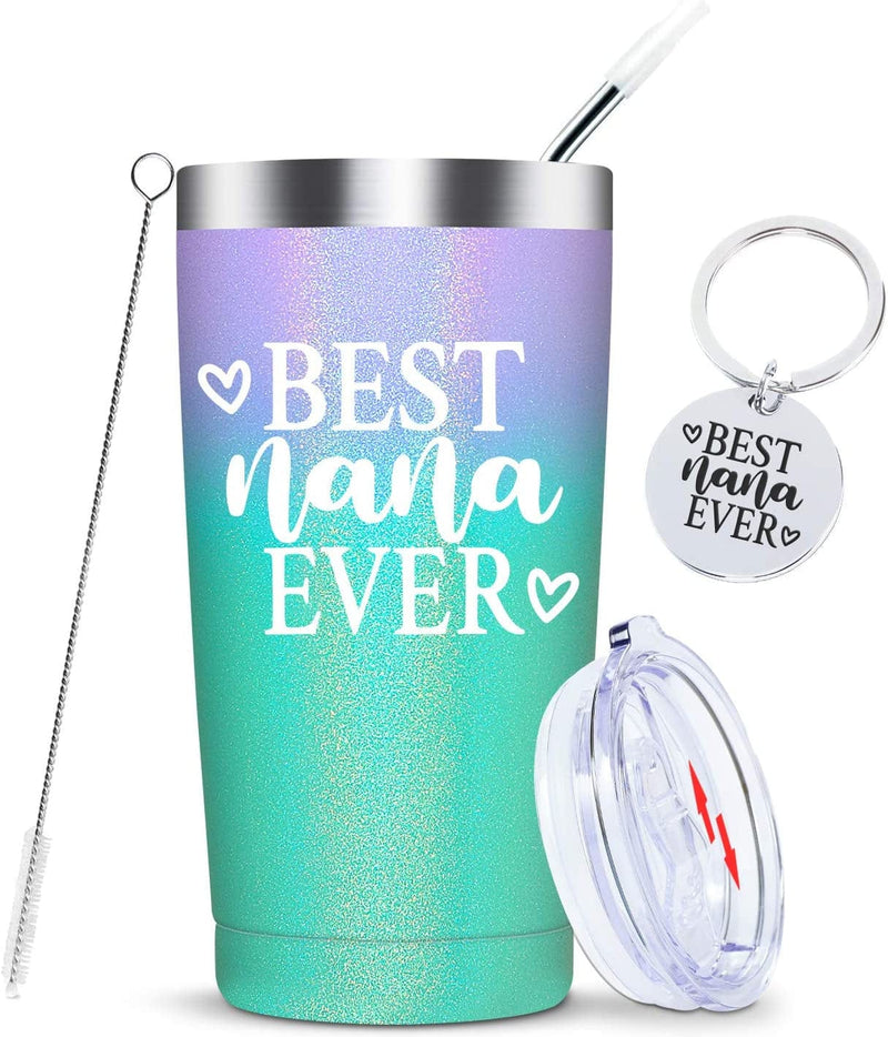 Best Nana Ever-Grandma Mug Gifts from Grandchildren Grandkids Mothers Day Birthday Christmas Gifts for New Nana,Grandma to Be,Grandmother Insulated Stainless Steel Cup with Lid 20 Ounce Rose Gold Home & Garden > Kitchen & Dining > Tableware > Drinkware KOOLDRINK Nana(Multicolor)  
