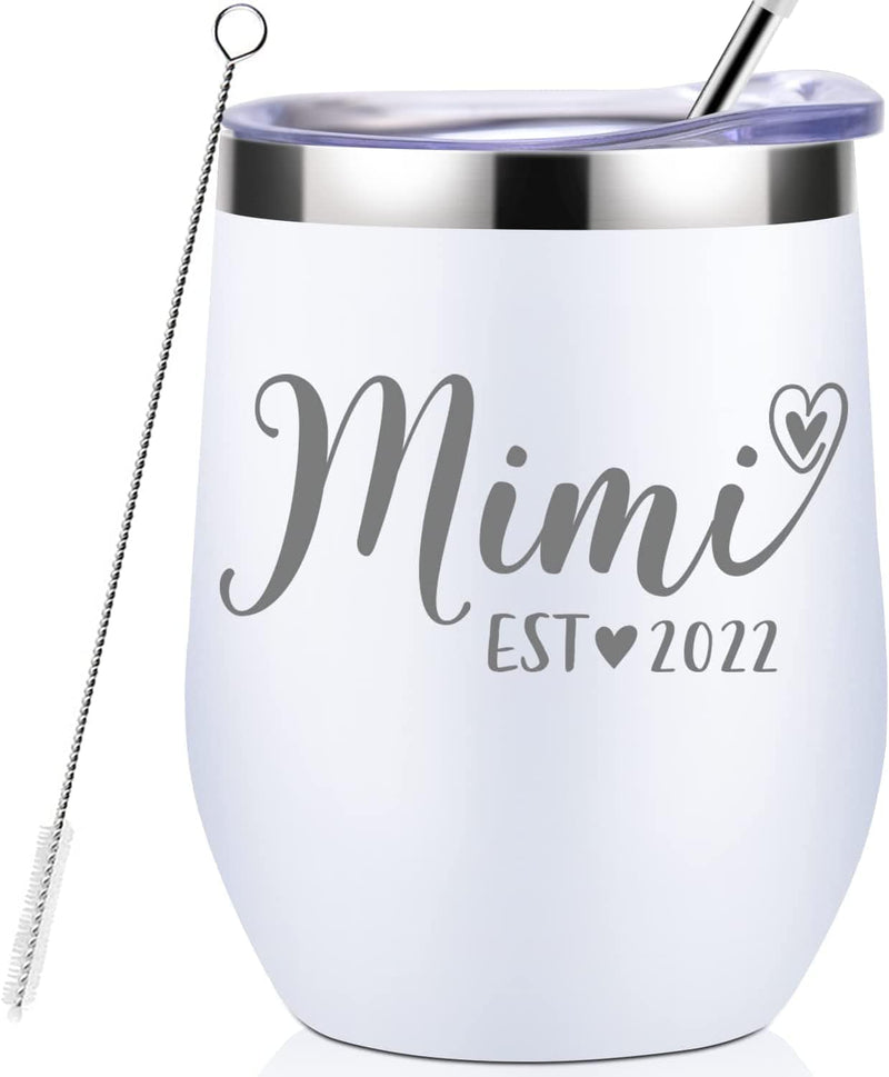 Best Nana Ever-Grandma Mug Gifts from Grandchildren Grandkids Mothers Day Birthday Christmas Gifts for New Nana,Grandma to Be,Grandmother Insulated Stainless Steel Cup with Lid 20 Ounce Rose Gold Home & Garden > Kitchen & Dining > Tableware > Drinkware KOOLDRINK mimi est 2022(white)  