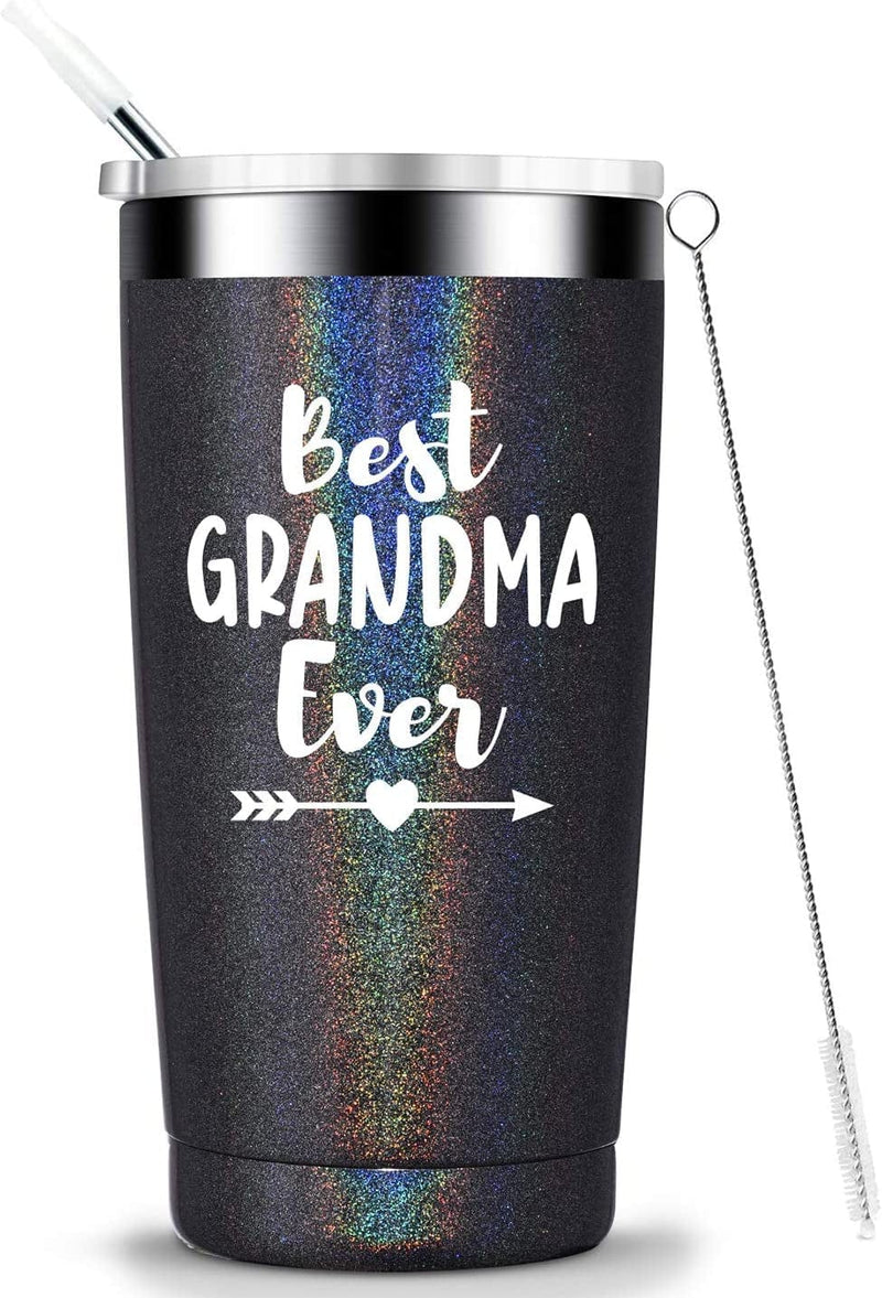 Best Nana Ever-Grandma Mug Gifts from Grandchildren Grandkids Mothers Day Birthday Christmas Gifts for New Nana,Grandma to Be,Grandmother Insulated Stainless Steel Cup with Lid 20 Ounce Rose Gold Home & Garden > Kitchen & Dining > Tableware > Drinkware KOOLDRINK Grandma(Glitter charcoal)  