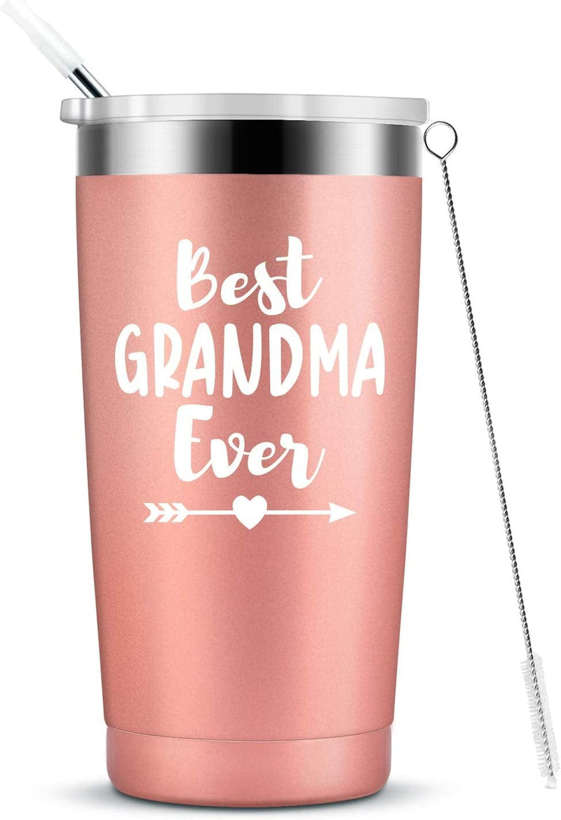 Best Nana Ever-Grandma Mug Gifts from Grandchildren Grandkids Mothers Day Birthday Christmas Gifts for New Nana,Grandma to Be,Grandmother Insulated Stainless Steel Cup with Lid 20 Ounce Rose Gold Home & Garden > Kitchen & Dining > Tableware > Drinkware KOOLDRINK Grandma(Rose Gold)  