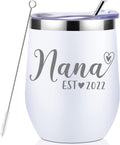Best Nana Ever-Grandma Mug Gifts from Grandchildren Grandkids Mothers Day Birthday Christmas Gifts for New Nana,Grandma to Be,Grandmother Insulated Stainless Steel Cup with Lid 20 Ounce Rose Gold Home & Garden > Kitchen & Dining > Tableware > Drinkware KOOLDRINK nana est 2022(white)  