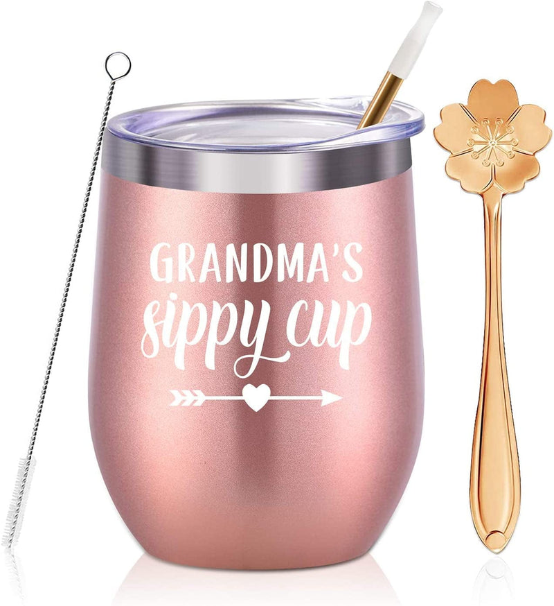 Best Nana Ever-Grandma Mug Gifts from Grandchildren Grandkids Mothers Day Birthday Christmas Gifts for New Nana,Grandma to Be,Grandmother Insulated Stainless Steel Cup with Lid 20 Ounce Rose Gold Home & Garden > Kitchen & Dining > Tableware > Drinkware KOOLDRINK grandma sippy cup(Gold)  
