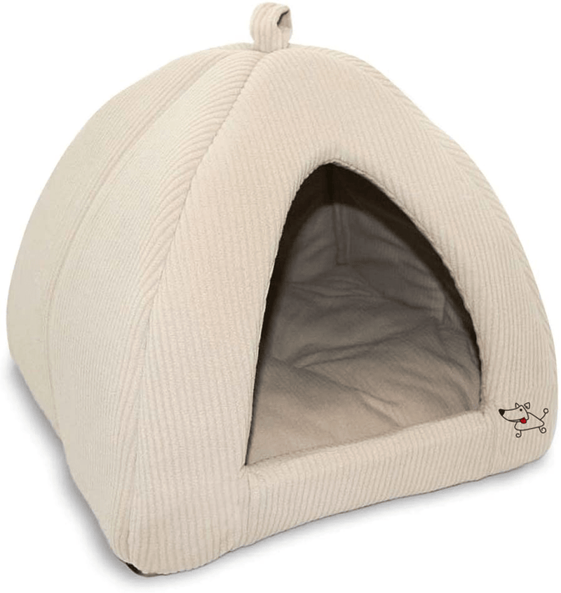 Best Pet Supplies Pet Tent-Soft Bed for Dog & Cat Animals & Pet Supplies > Pet Supplies > Cat Supplies > Cat Beds Best Pet Supplies, Inc. Corduroy Beige 19" x 19" x H:19" 