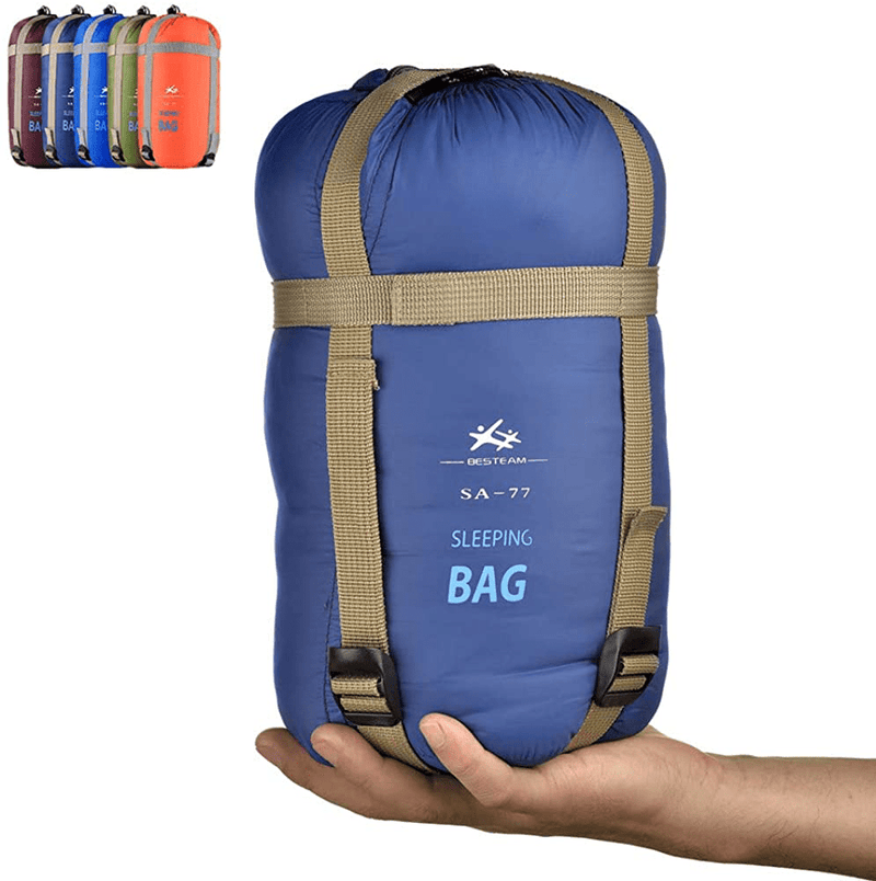 BESTEAM Ultra-Light Warm Weather Envelope Sleeping Bag, 75" L X 30" W, Outdoor Camping, Backpacking & Hiking - Fit for Kids, Teens and Adults - Spring, Summer & Fall - Waterproof & Compact Sporting Goods > Outdoor Recreation > Camping & Hiking > Sleeping Bags BESTEAM Dark Blue  
