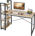 Bestier Computer Desk with Shelves - 47 Inch Home Office Desks with Bookshelf for Study Writing and Work - Plenty Leg Room and Easy Assemble, Gray Home & Garden > Household Supplies > Storage & Organization CZ Oak 55 Inch 