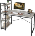 Bestier Computer Desk with Shelves - 47 Inch Home Office Desks with Bookshelf for Study Writing and Work - Plenty Leg Room and Easy Assemble, Gray Home & Garden > Household Supplies > Storage & Organization CZ Wash White 55 Inch 