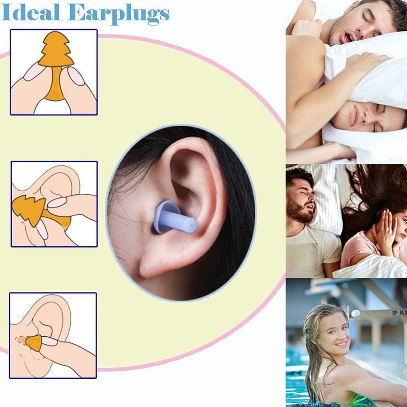 BESTZX Noise Cancelling Ear Plugs,Silicone Ear Plugs for Sleeping Noise Cancelling,Swimming,Snoring,Concerts,Showering,Bathing,Surfing and More,4 Pairs with Individual Wrapped Ear Plugs Cases Sporting Goods > Outdoor Recreation > Boating & Water Sports > Swimming BESTZX   