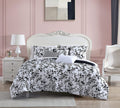 Betsey Johnson Home | Pretty Floral Collection | 5Pc Comforter Set - Super Soft, Reversible, All Season Bedding with Matching Sham(S) and Bonus Throw Pillows, Twin, Black Home & Garden > Linens & Bedding > Bedding > Quilts & Comforters Betsey Johnson Black Twin 