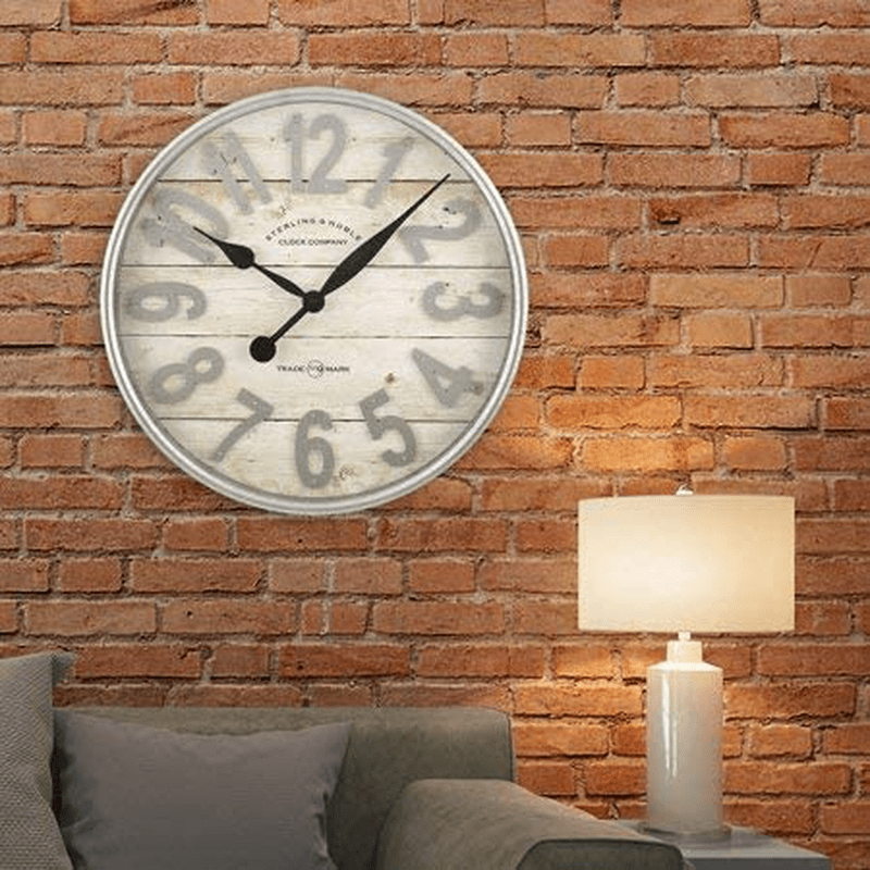 Better Homes & Gardens Farmhouse Plank with Galvanized Finish Wall Clock Home & Garden > Decor > Clocks > Wall Clocks Generic   