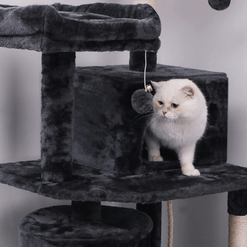 BEWISHOME Cat Tree Condo Furniture Kitten Activity Tower Pet Kitty Play House with Scratching Posts Perches Hammock MMJ01 Animals & Pet Supplies > Pet Supplies > Cat Supplies > Cat Beds BEWISHOME   