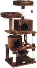 BEWISHOME Cat Tree Condo Furniture Kitten Activity Tower Pet Kitty Play House with Scratching Posts Perches Hammock MMJ01