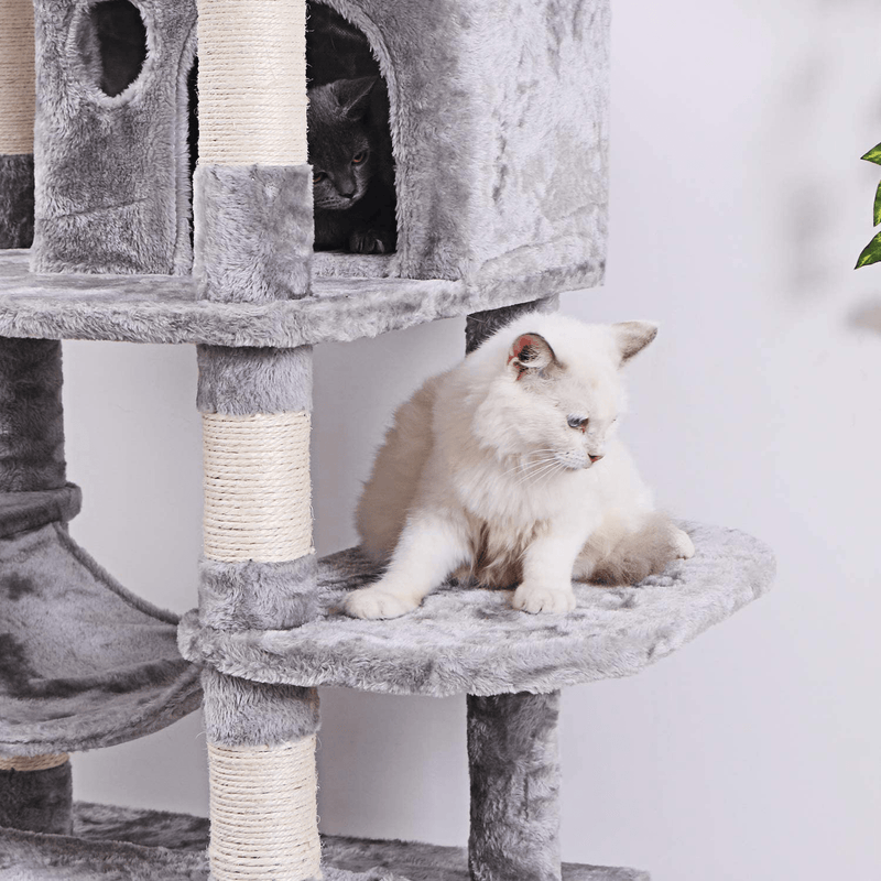 BEWISHOME Large Cat Tree Condo with Sisal Scratching Posts Perches Houses Hammock, Cat Tower Furniture Kitty Activity Center Kitten Play House MMJ03 Animals & Pet Supplies > Pet Supplies > Cat Supplies > Cat Beds BEWISHOME   