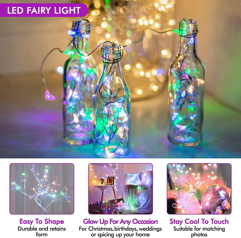 Bexdir 12 Packs Coloured Fairy Lights, Bright Fairy Lights Battery Operated, 7FT 20LED Waterproof Fairy String Lights, Firefly Starry Moon Lights for DIY Mason Jar Birthday Wedding Party Bedroom Home & Garden > Lighting > Light Ropes & Strings Bexdir   
