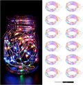Bexdir 12 Packs Coloured Fairy Lights, Bright Fairy Lights Battery Operated, 7FT 20LED Waterproof Fairy String Lights, Firefly Starry Moon Lights for DIY Mason Jar Birthday Wedding Party Bedroom Home & Garden > Lighting > Light Ropes & Strings Bexdir Coloured  