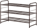 Bextsrack 3-Tier Shoe Rack, Stackable & Adjustable Wire Grid Shoe Shelf Storage Organizer for Closet Bedroom Entryway - Bronze Furniture > Cabinets & Storage > Armoires & Wardrobes Bextsrack Bronze  
