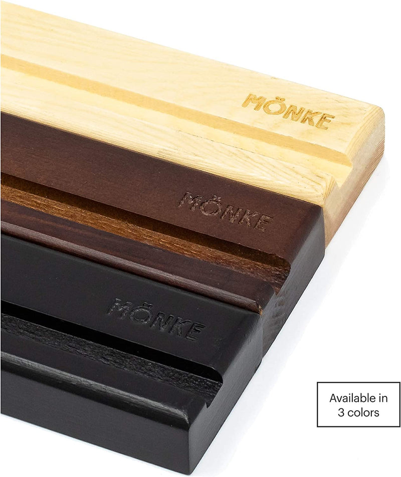MÖNKE Vinyl Record Wall Mount - an Elegant Display Ledge Made from Solid Wood - This Vinyl Record Shelf Holds Single and Double Lps (Brown) Furniture > Shelving > Wall Shelves & Ledges MÖNKE   
