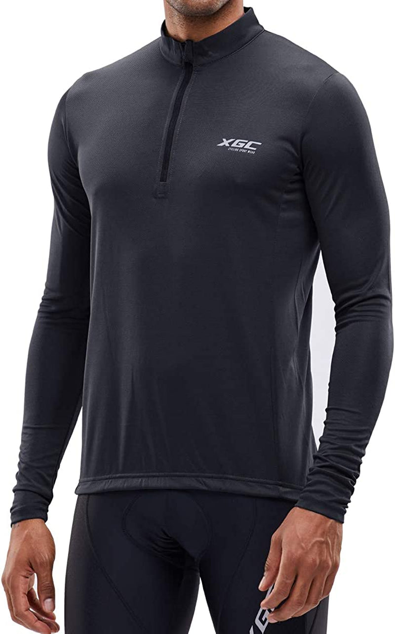 XGC Men'S Short/Long Sleeve Cycling Jersey Bike Jerseys Cycle Biking Shirt with Quick Dry Breathable Fabric Sporting Goods > Outdoor Recreation > Cycling > Cycling Apparel & Accessories XGC 039 Black 3X-Large 