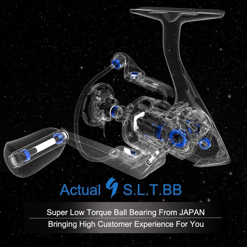 CS5 Spinning Reel,Cadence Ultralight Fast Speed Carbon Frame Fishing Reel with 9 Durable & Corrosion Resistant Bearings Super Value Smooth Powerful Reel with 36 Pounds Max Drag & 6.2:1 Spinning Reel Sporting Goods > Outdoor Recreation > Fishing > Fishing Reels Cadence   