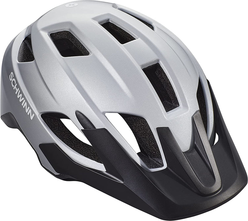 Schwinn Yahara ERT Youth/Adult Bike Helmet, Fits Head Circumferences 54-62 Cm, Find Your Sizing, Multiple Colors Sporting Goods > Outdoor Recreation > Cycling > Cycling Apparel & Accessories > Bicycle Helmets Schwinn Silver Medium 