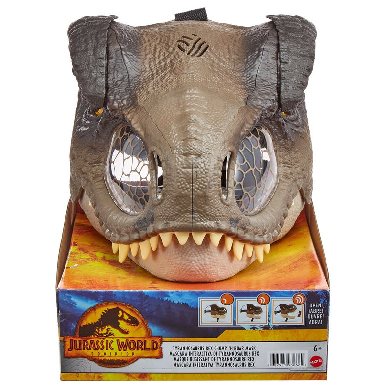 Jurassic World Dominion Dinosaur Mask Tyrannosaurus Rex Chomp N Roar Costume Play Apparel & Accessories > Costumes & Accessories > Masks Mattel   