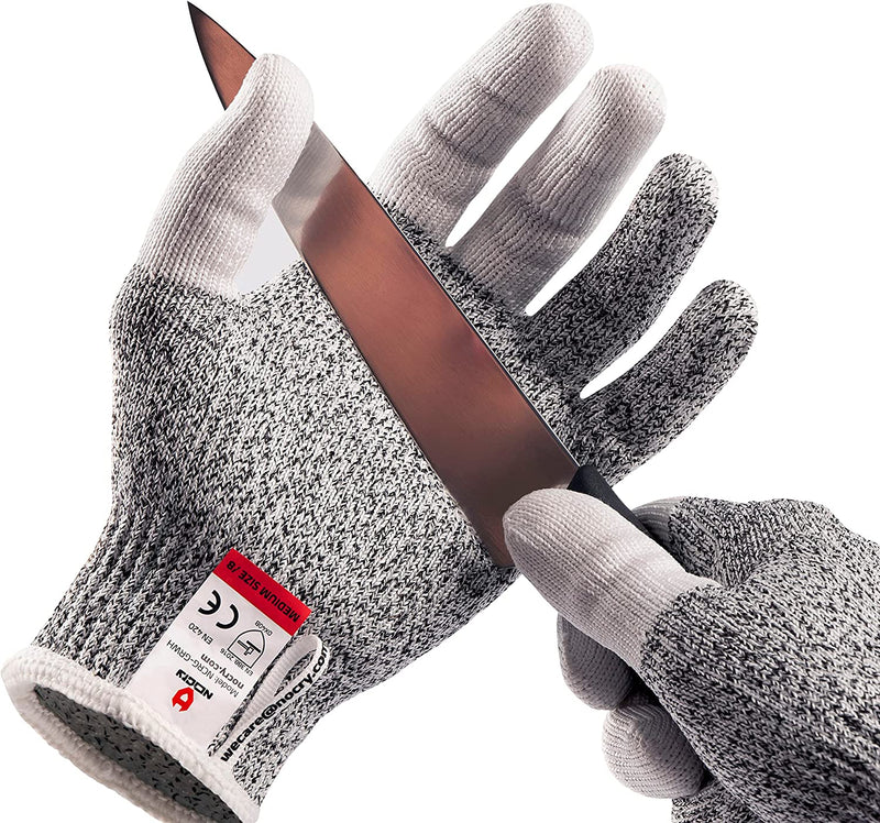 Nocry Cut Resistant Gloves - Ambidextrous, Food Grade, High Performance Level 5 Protection. Size Small, Complimentary Ebook Included
