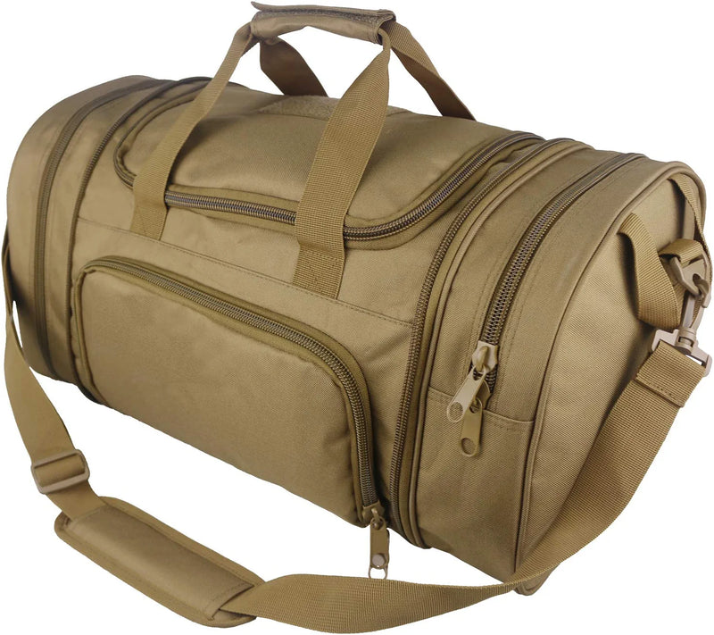 Tactical Military Duffle Bag Gym Bag Travel Sports Bag Outdoor Small Duffel Bag for Men Home & Garden > Household Supplies > Storage & Organization XWL SPORTS Tan  
