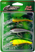 Cotton Cordell Wally Diver Walleye Crankbait Fishing Lure Sporting Goods > Outdoor Recreation > Fishing > Fishing Tackle > Fishing Baits & Lures Pradco Outdoor Brands Triple Threat 3-Pack 2 1/2", 1/4 oz 