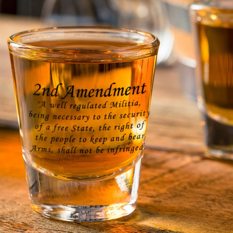 Patriots Cave 2ND Amendment to the Constitution | 2 Oz Bourbon Whiskey Shot Glass | Patriotic Old Fashioned Shot Glasses for Men | Retirement Gifts for Men | 21St Birthday Shot Glass | Made in USA