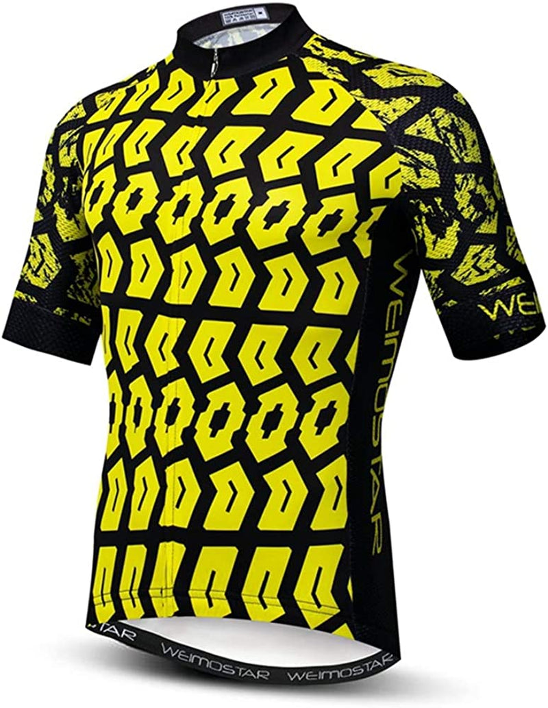 Hotlion Men'S Cycling Bike Jersey Short Sleeve with 3 Rear Pockets- Moisture Wicking, Breathable, Quick Dry Biking Shirt Sporting Goods > Outdoor Recreation > Cycling > Cycling Apparel & Accessories Hotlion Gcd6104 X-Large 
