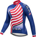 Weimostar Men'S Cycling Jersey Winter Thermal Fleece Long Sleeve Biking Shirts Breathable Sporting Goods > Outdoor Recreation > Cycling > Cycling Apparel & Accessories Weimostar Usa Flag X-Large 