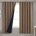 Bgment Greyish White 100% Blackout Curtains 84 Inches Long with Noise-Reducing Liner, Rod Pocket and Back Tab Double Layer Room Darkening Window Curtains for Bedroom, 2 Panels, Each 52 X 84 Inch Home & Garden > Decor > Window Treatments > Curtains & Drapes BGment Taupe 42WX63L 